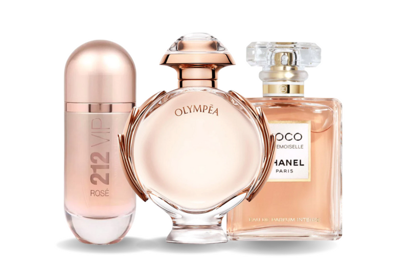 3 db-os parfümszett | Carolina Herrera 212 VIP ROSÉ, Paco Rabanne OLYMPÉA a Chanel COCO MADEMOISELLE 100 ml