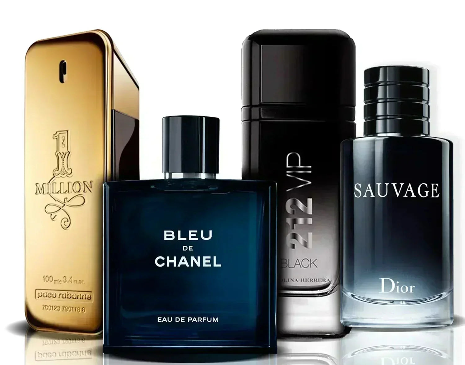 4 db-os parfümszett | One Million, Bleu de Chanel, 212 VIP Black i Sauvage (100 ml)